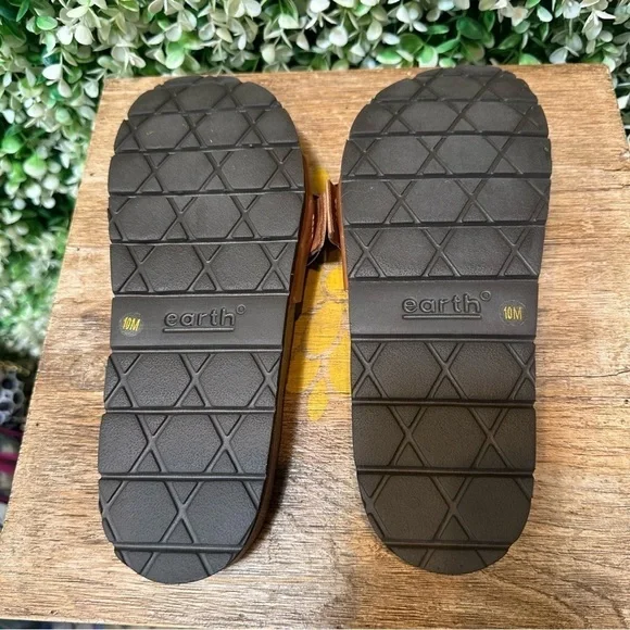 Earth Brown Woven Sandals with Buckle Accents - Picture 7 of 12